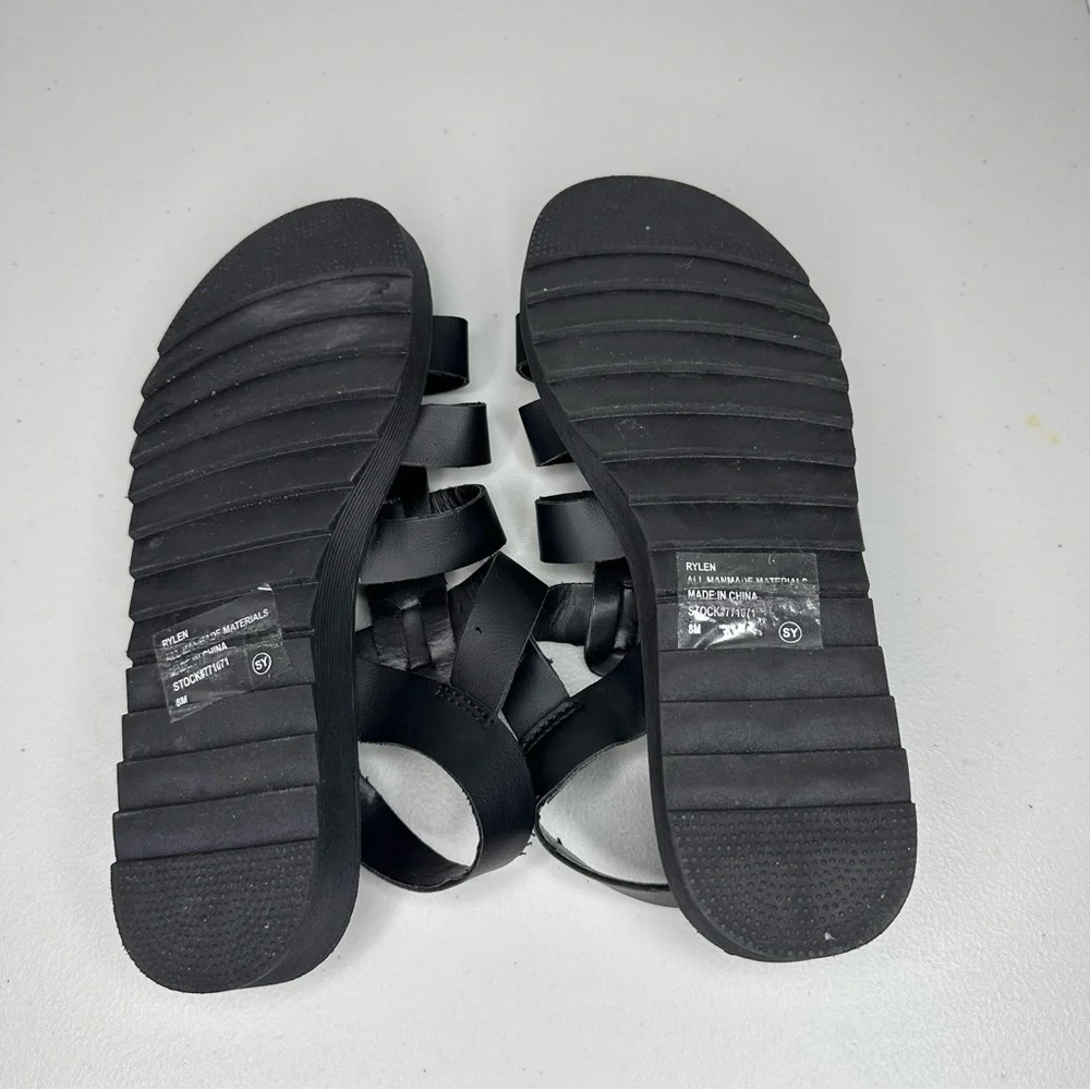 Jellypop Strappy Sandal Women’s Size 8 M Black Fisherman Gladiator Faux Leather - Picture 8 of 9